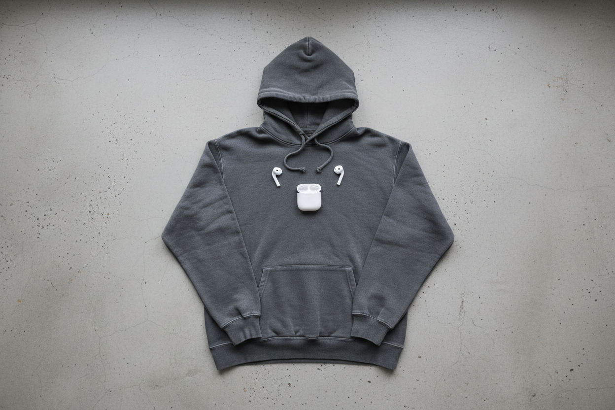 Essential hoodie with AirPods